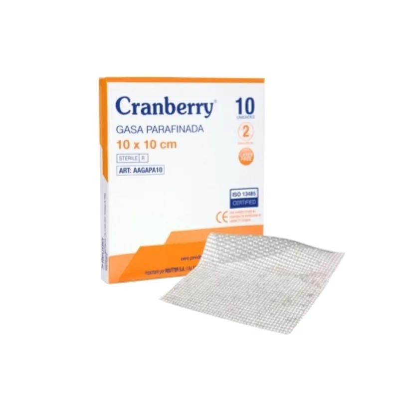 CRANB.GASA PARAFINADA 10X10CM.CJA10UN.