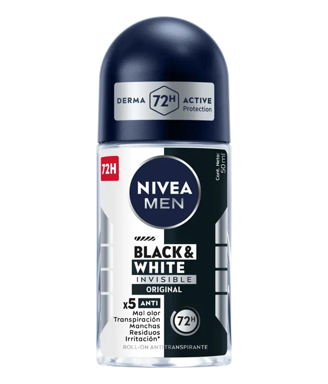 DESODORANTE NIVEA MEN BLACK & WHITE INVISIBLE ORIGINAL ROLON X 50ML
